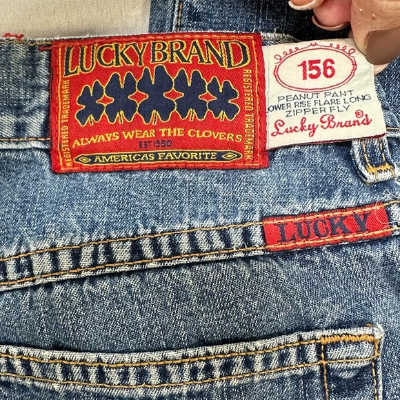 VTG Lucky Brand Sz 10 Peanut Pant Lower Rise Long Flare Women’s Jeans USA 90s - Picture 6 of 11